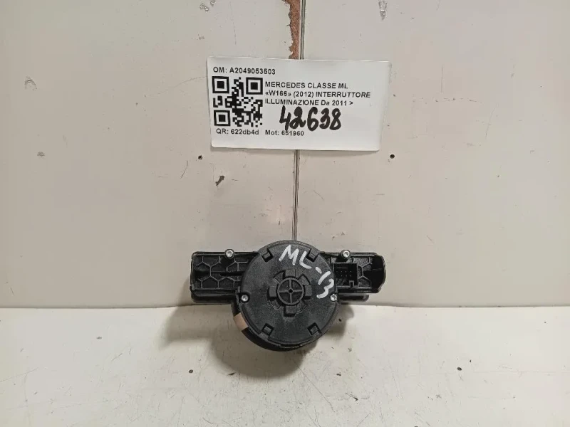 Interruttore Illuminazione A2049053503 Mercedes Classe ML W166 2012