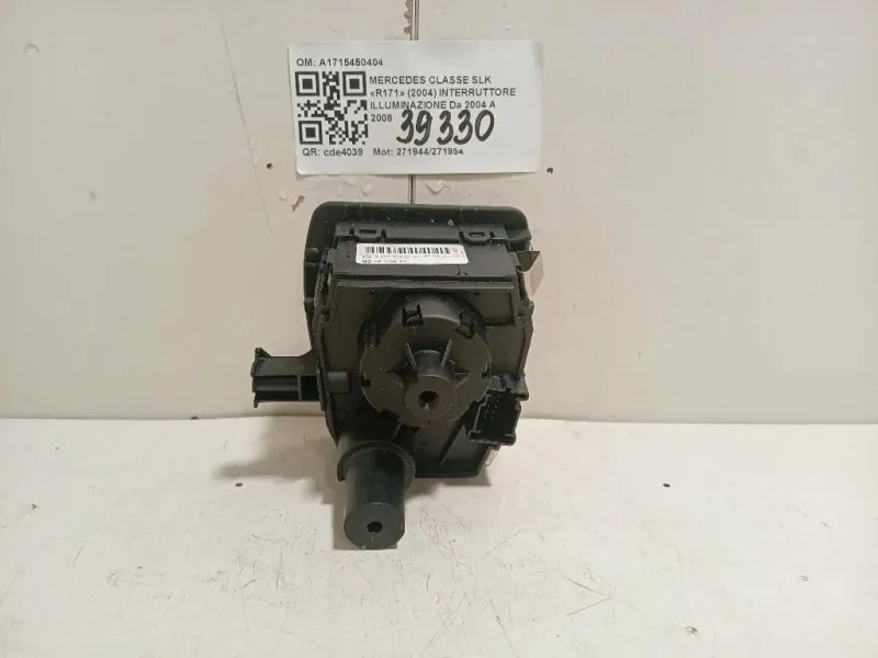 Interruttore Illuminazione A1715450404 Mercedes Classe SLK R171 2004