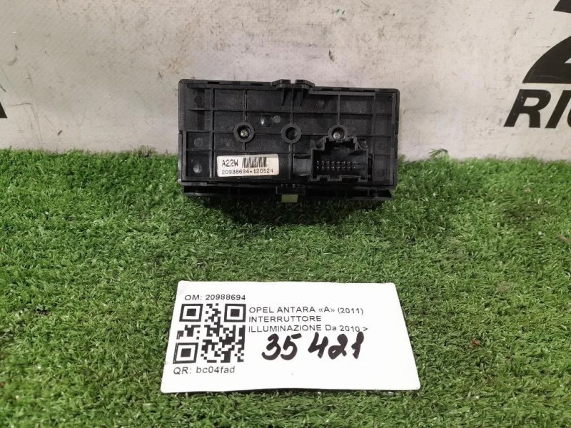 Interruttore Illuminazione 20988694 Opel Antara A 2011