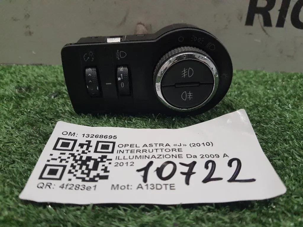 Interruttore Illuminazione 13268695 Opel Astra J 2010