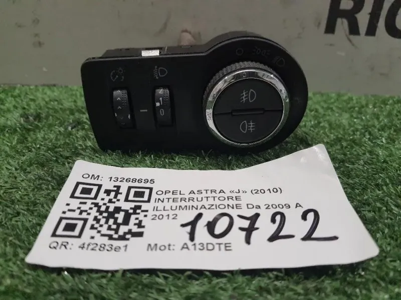 Interruttore Illuminazione 13268695 Opel Astra J 2010