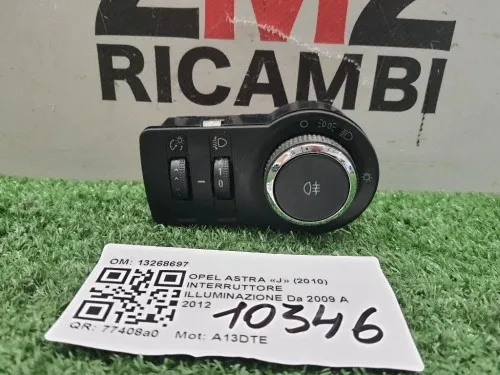 Interruttore Illuminazione 13268697 Opel Astra J 2010