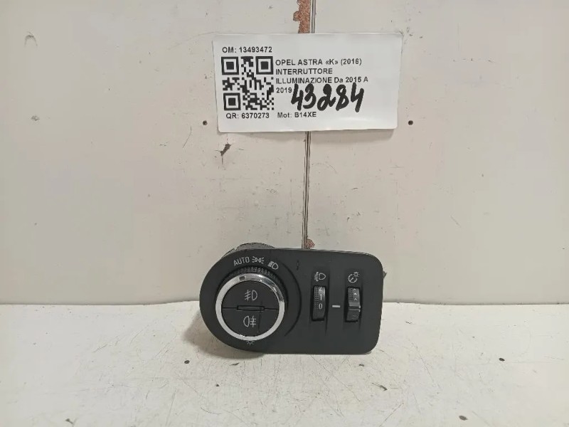 Interruttore Illuminazione 13493472 Opel Astra K 2016