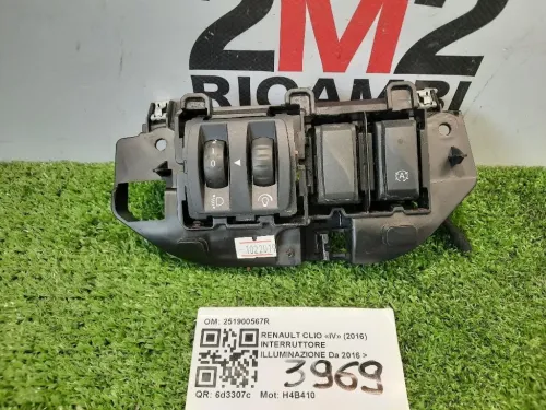 Interruttore Illuminazione 251900567R Renault CLIO IV 2016