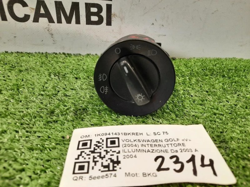 Interruttore Illuminazione 1C0941531A Volkswagen GOLF V 2004