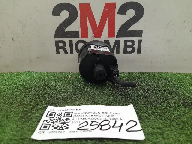 Interruttore Illuminazione 1K0941431BB Volkswagen GOLF VI 2009