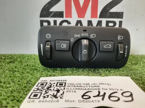 Interruttore Illuminazione 30739425 Volvo V40 II 2012