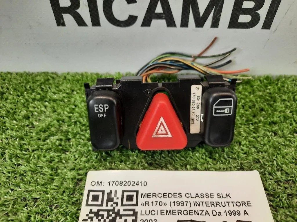 Interruttore LUCI Emergenza 1708202410 Mercedes Classe SLK R170 1997