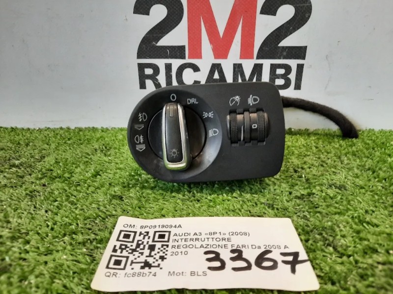 Interruttore Regolazione FARI 8P0919094A Audi A3 8P1 2008