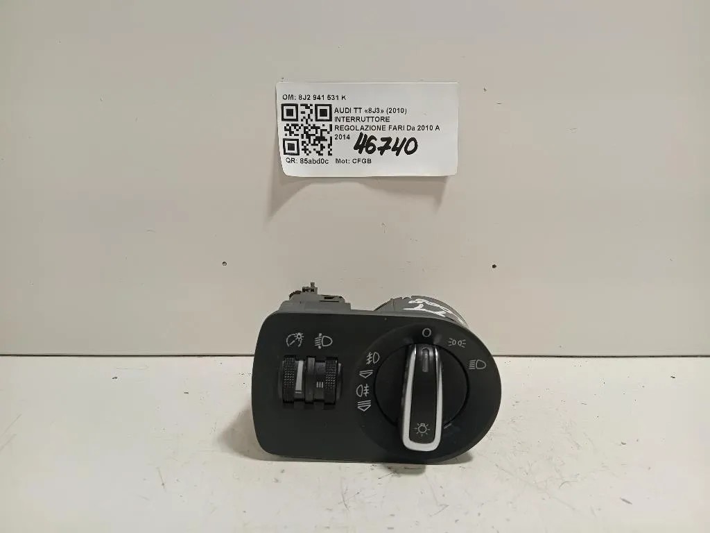 Interruttore Regolazione FARI 8J2 941 531 K Audi TT 8J3 2010