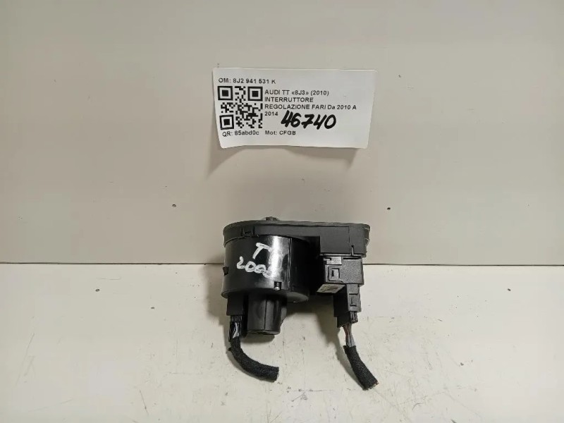 Interruttore Regolazione FARI 8J2 941 531 K Audi TT 8J3 2010