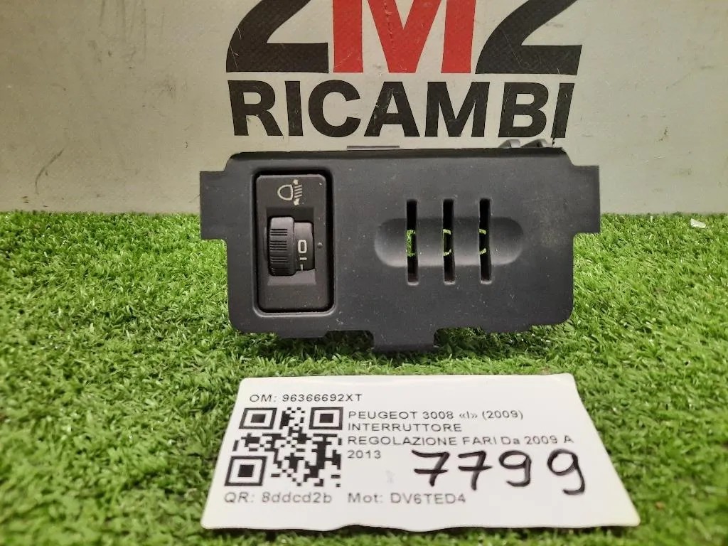 Interruttore Regolazione FARI 96366692XT Peugeot 3008 I 2009