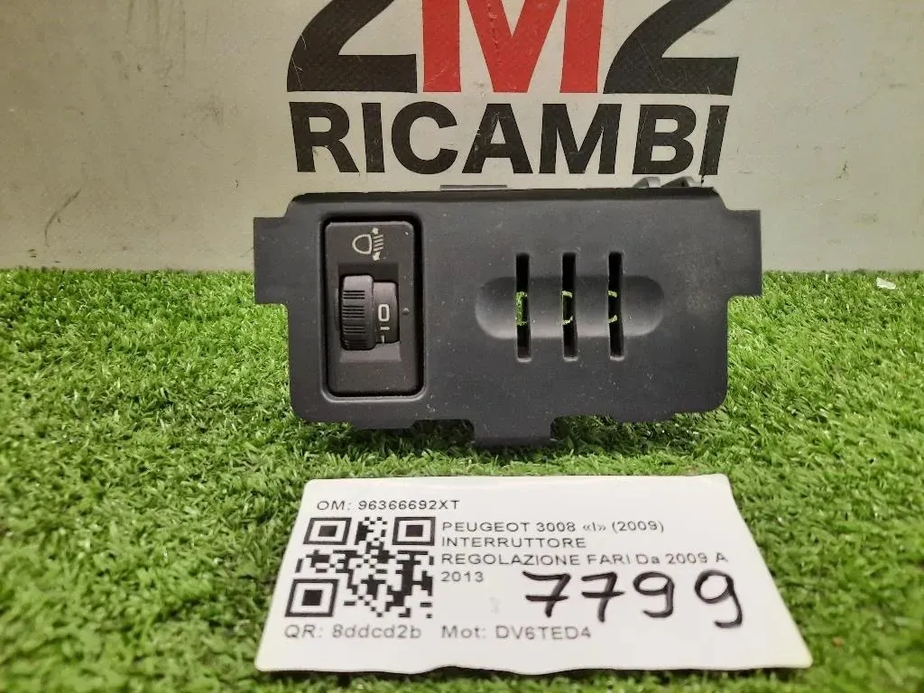 Interruttore Regolazione FARI 96366692XT Peugeot 3008 I 2009