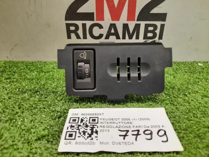 Interruttore Regolazione FARI 96366692XT Peugeot 3008 I 2009