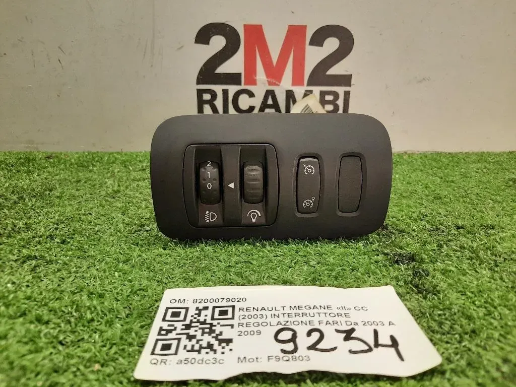 Interruttore Regolazione FARI 8200079020 Renault Megane II CC 2003