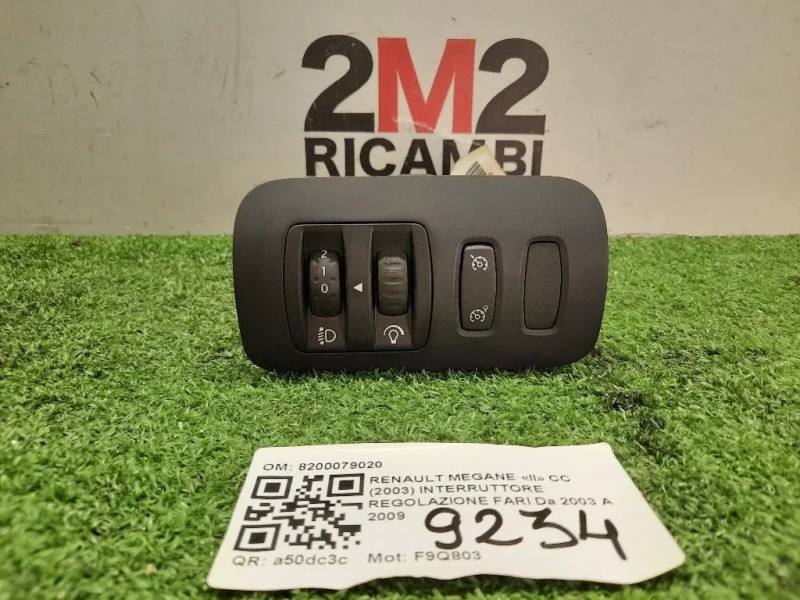 Interruttore Regolazione FARI 8200079020 Renault Megane II CC 2003