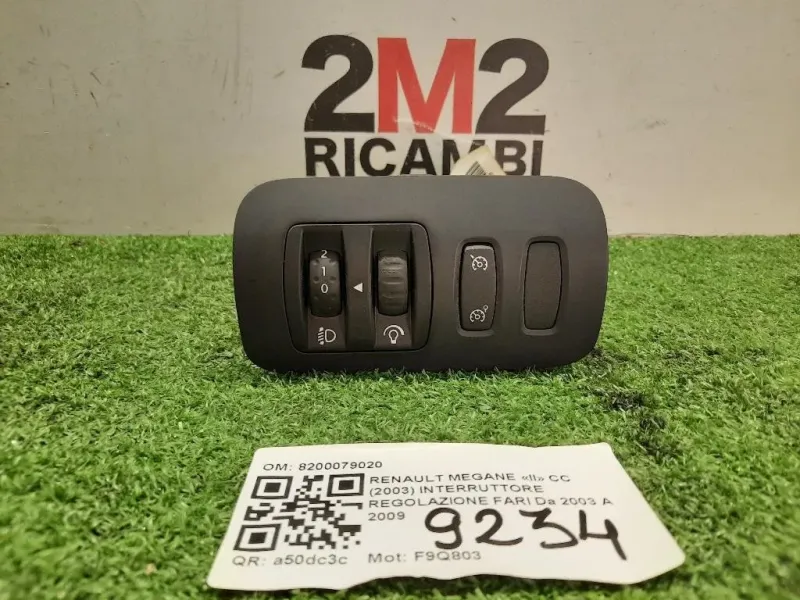 Interruttore Regolazione FARI 8200079020 Renault Megane II CC 2003