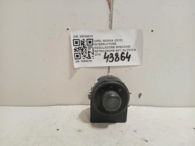 Interruttore Regolazione Specchio Retrovisore EST 95034818 Opel Mokka 2013