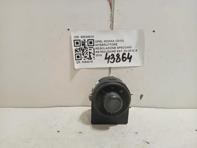 Interruttore Regolazione Specchio Retrovisore EST 95034818 Opel Mokka 2013
