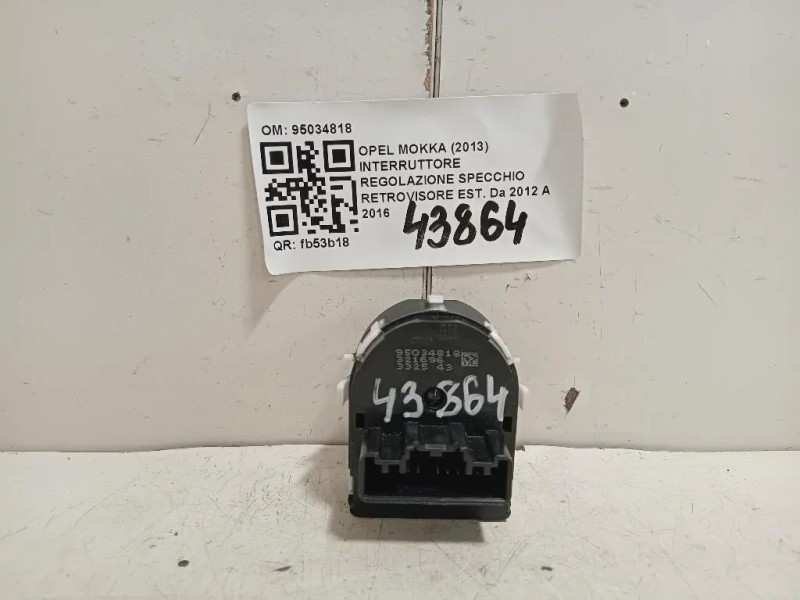 Interruttore Regolazione Specchio Retrovisore EST 95034818 Opel Mokka 2013