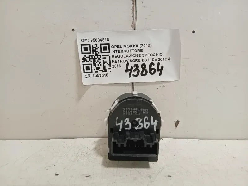 Interruttore Regolazione Specchio Retrovisore EST 95034818 Opel Mokka 2013