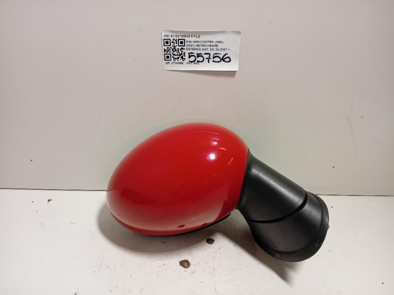 Retrovisore Esterno ANT DX 51162755636 5 FILE Mini MINI Cooper R56 2007