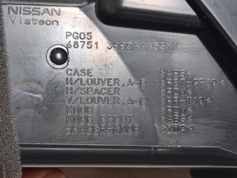 KIT Griglie Condotto ARIA Cruscotto 687513BBOA6873BBOA DX+SX Nissan Micra IV 2013