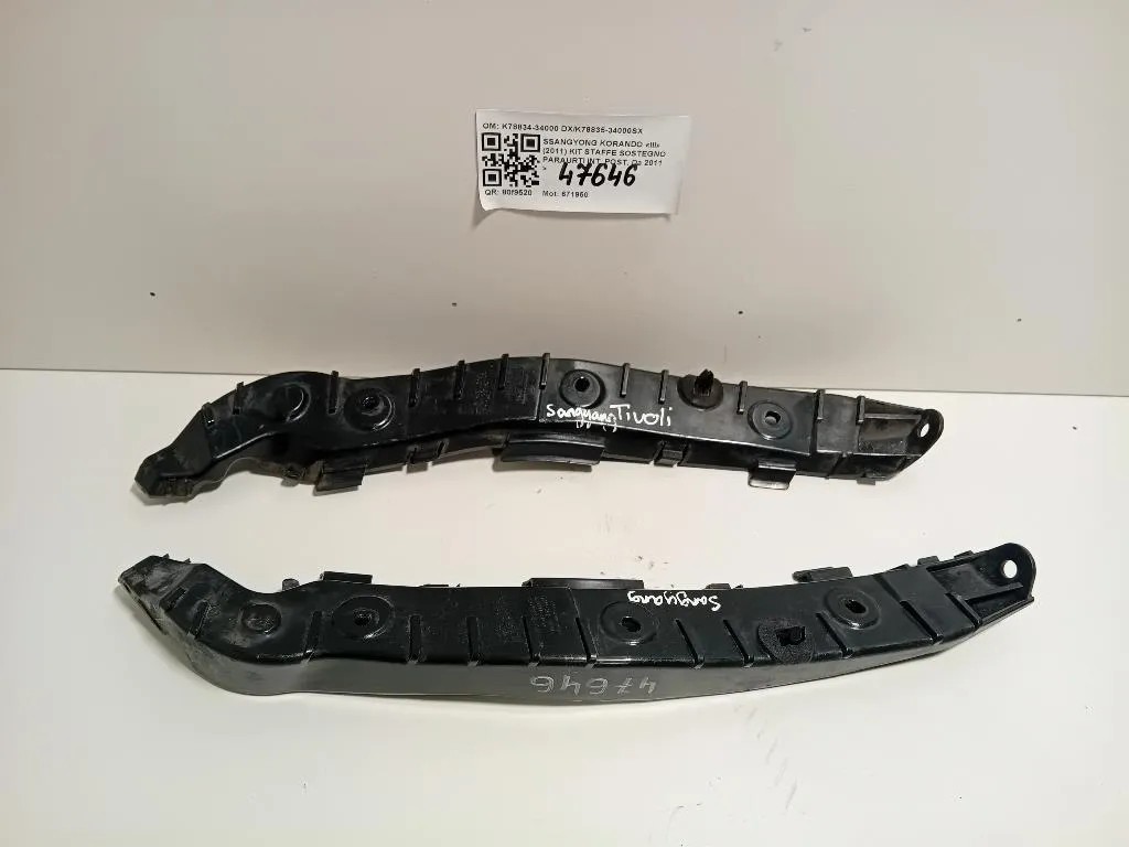 KIT Staffe Sostegno Paraurti INT POST K78834-34000 DXK78835-34000SX Ssangyong Korando III 2011