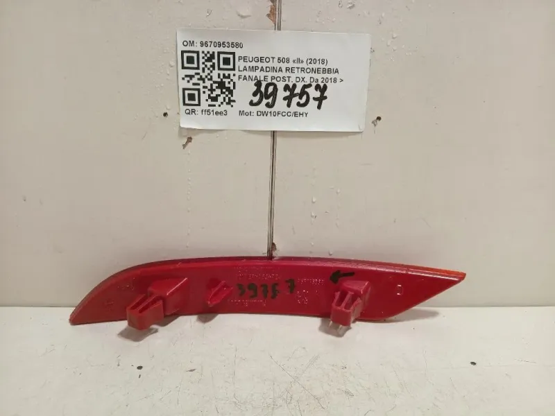 Lampadina Retronebbia Fanale POST DX 9670953580 Peugeot 508 II 2018