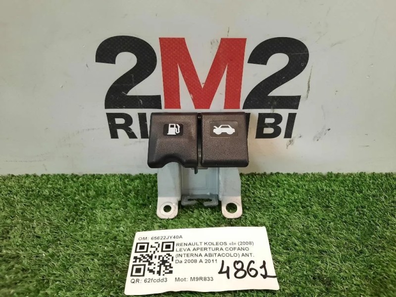 LEVA Apertura Cofano Interna Abitacolo ANT 65622JY40A Renault Koleos I 2008