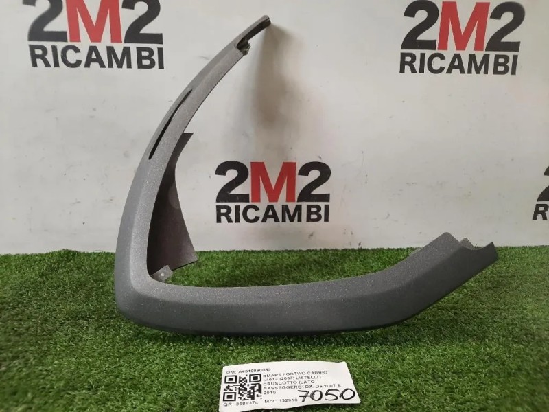 Listello Cruscotto LATO Passeggero DX A4516890089 Smart Fortwo Cabrio 451 2007