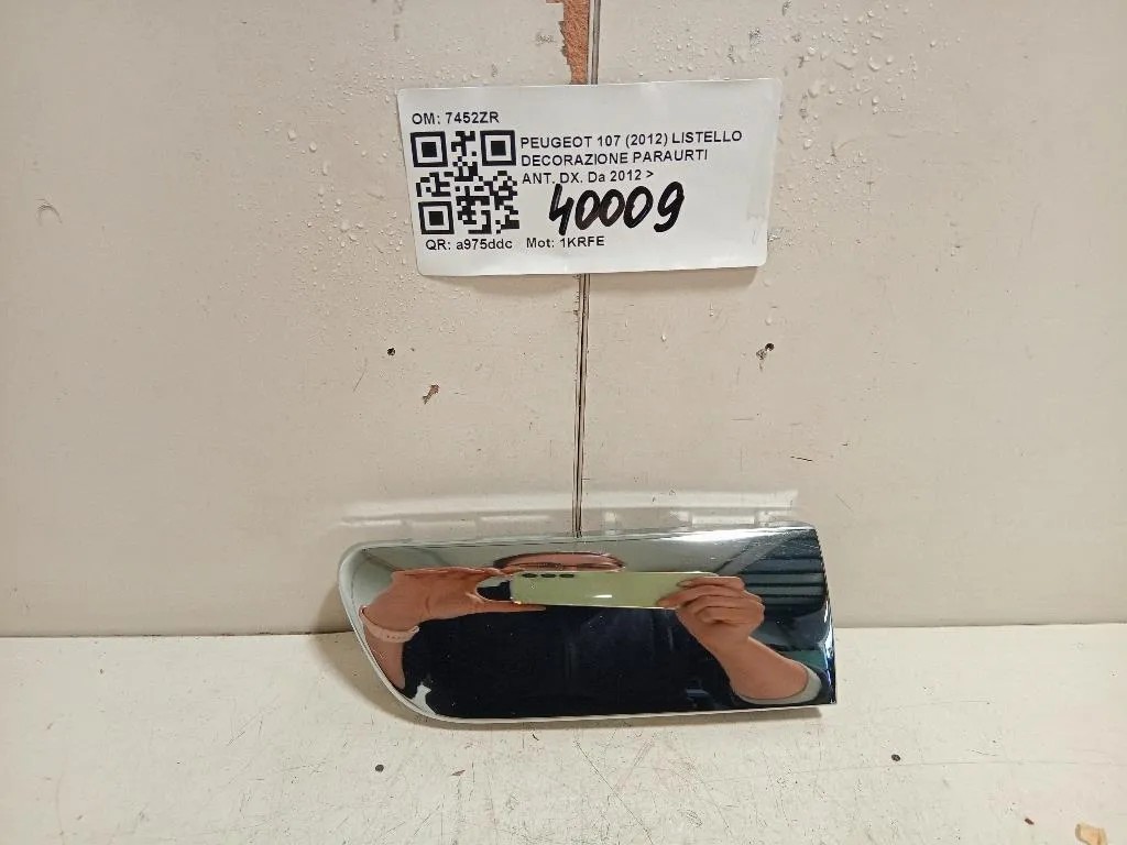 Listello Decorazione Paraurti ANT DX 7452ZR Peugeot 107 2012