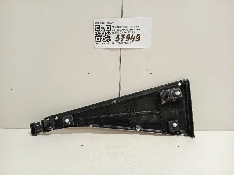 Listello Modanatura Tetto DX 98270086VV Peugeot 3008 II 2016