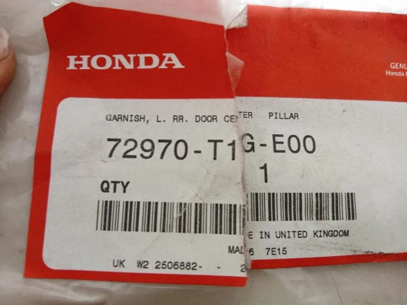 Listello Porta SUP POST SX 72970-T1G-E00 Honda CR-V IV 2015