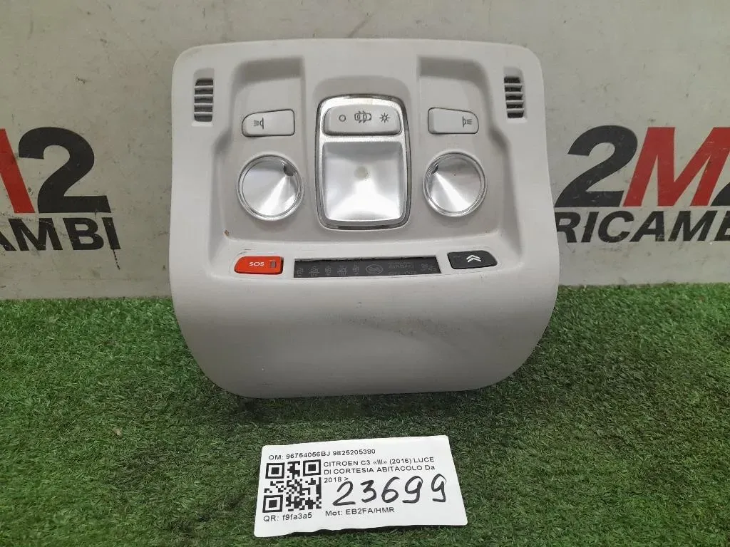 LUCE DI Cortesia Abitacolo 96754056BJ 9825205380 Citroen C3 III 2016