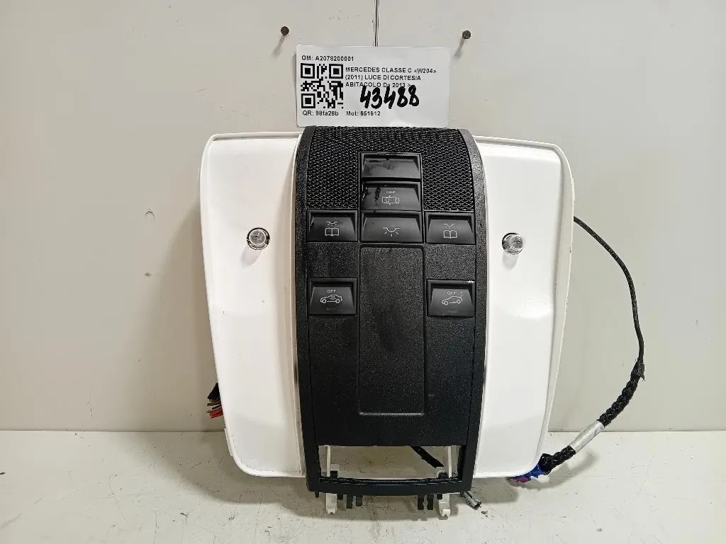 LUCE DI Cortesia Abitacolo A2078200001 ABITACOLO Mercedes Classe C W204 2011