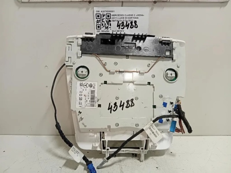 LUCE DI Cortesia Abitacolo A2078200001 ABITACOLO Mercedes Classe C W204 2011