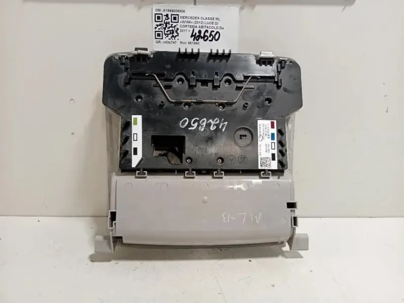 LUCE DI Cortesia Abitacolo A1669008806 Mercedes Classe ML W166 2012