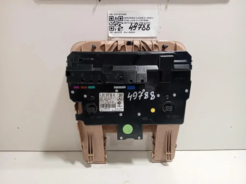 LUCE DI Cortesia Abitacolo A2218703692 Mercedes Classe S W221 2006