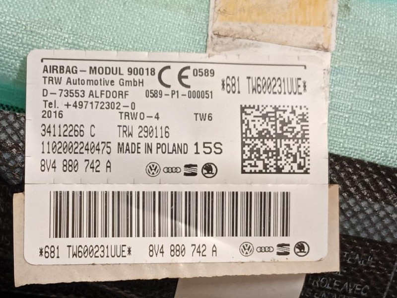 Air-bag A Tendina DX 8V4880742A Audi A3 8P1 2004