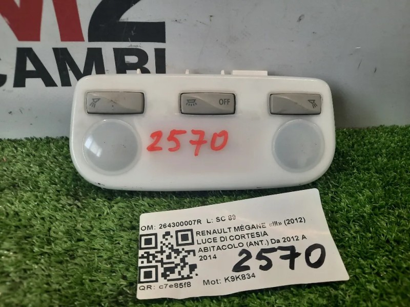 LUCE DI Cortesia Abitacolo ANT 264300007R Renault Mégane III 2012