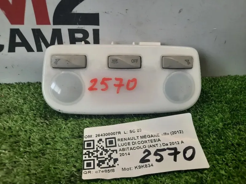 LUCE DI Cortesia Abitacolo ANT 264300007R Renault Mégane III 2012