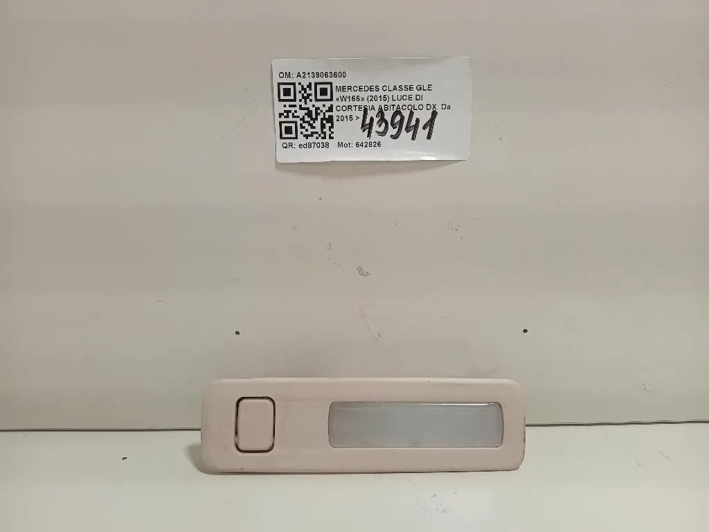 LUCE DI Cortesia Abitacolo DX A2139063600 Mercedes Classe GLE W166 2015