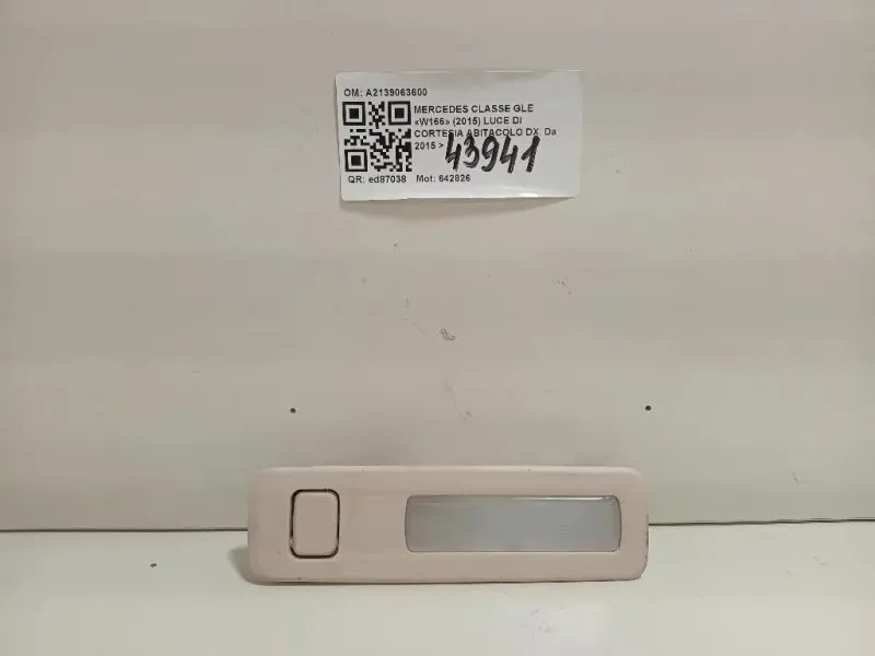 LUCE DI Cortesia Abitacolo DX A2139063600 Mercedes Classe GLE W166 2015