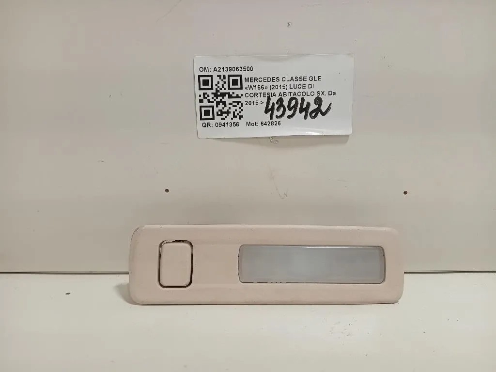 LUCE DI Cortesia Abitacolo SX A2139063500 Mercedes Classe GLE W166 2015