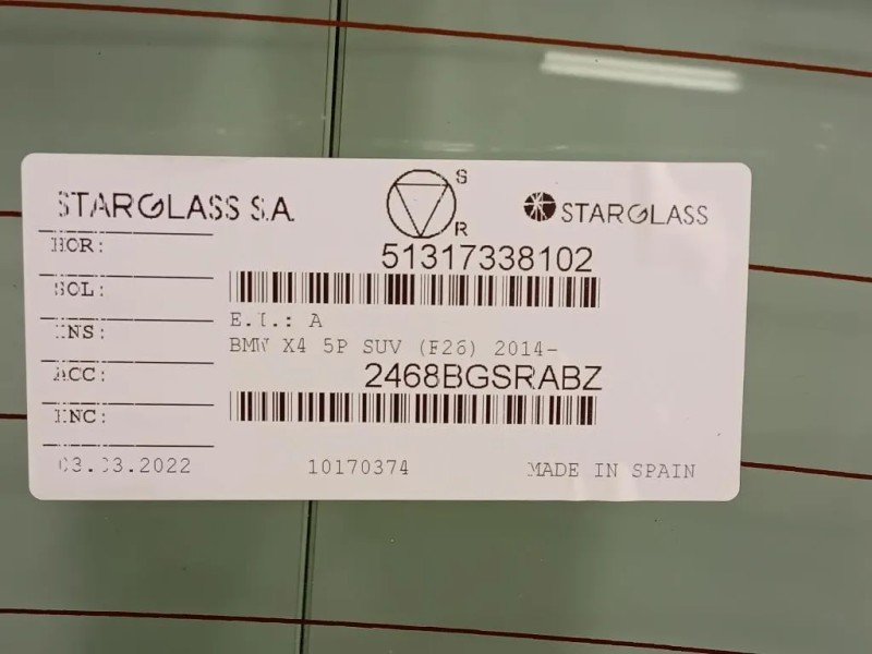 Lunotto 2468BGSRABZ 51317338102 Bmw X4 F26 2014