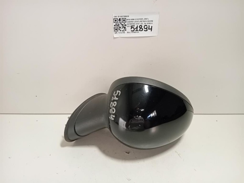 Retrovisore Esterno ANT SX 51162755635 Mini MINI Cooper R57 Cabrio 2007