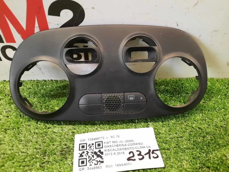 Mascherina Comandi Riscaldamento-clima 735489772 Fiat 500 II 2008
