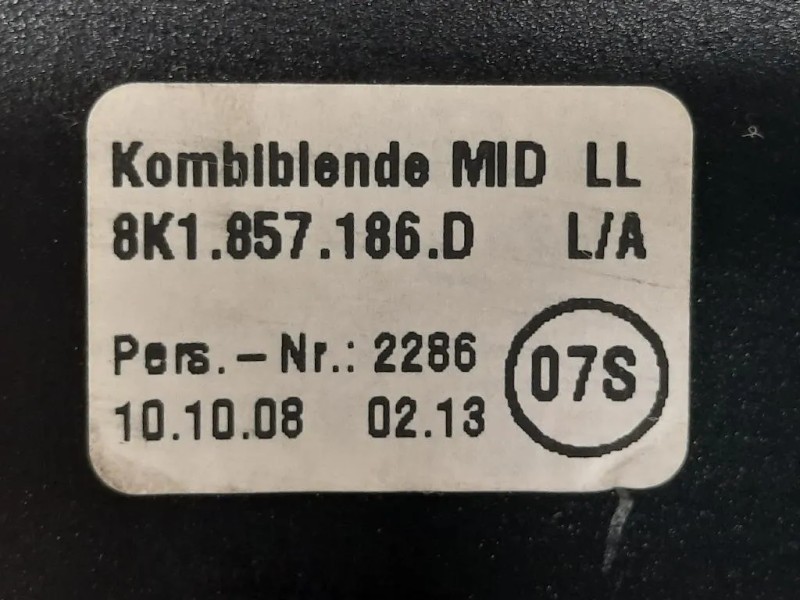 Mascherina Console Centrale ANT SUP 8K1857186D Audi A4 8K5 Avant 2008