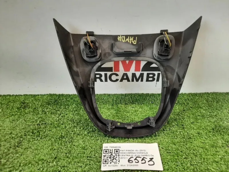 Mascherina Console Centrale LEVA Cambio 735545139 TUNNEL Fiat Panda III 2012